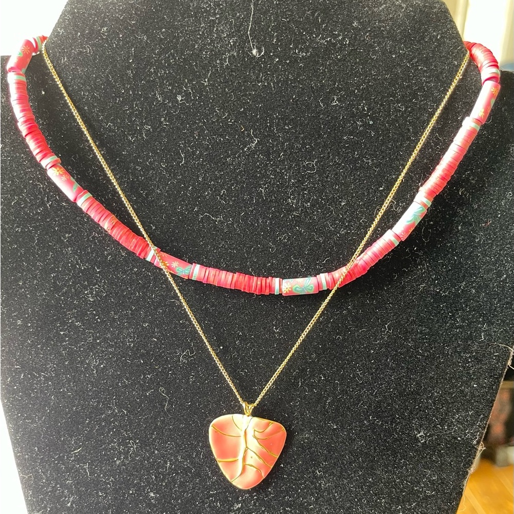 Various y2k vibe necklaces. Beads, butterflies, hearts.